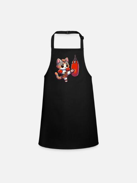 Muay Thai Boxing, Thai Boxing Kickboxen Kickboxer - Schürze für Kinder - Schwarz - Vorne