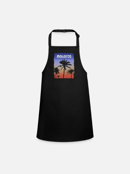 Mallorca Mallorca Spanien Sonnenuntergang Urlaub Souvenir - Schürze für Kinder - Schwarz - Vorne