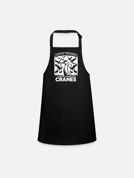 Sandhill Crane Lovers Bird Watching - Children's Apron - black - Front