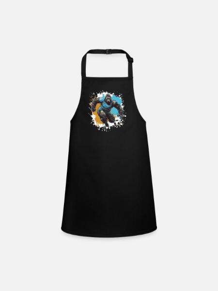Gorilla Soccer Sports Team - Children's Apron - black - Front