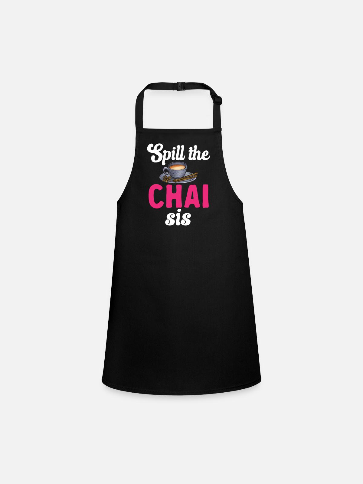 Chai Tea Masala Chai - Children's Apron - black - Front