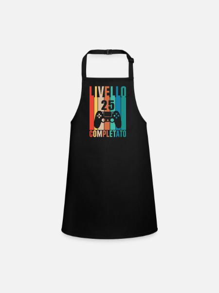 Livello 25 completato 25 anni giocatore livello 25 - Tablier Enfant - noir - Devant