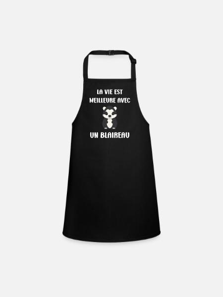 Humour blaireau - Tablier Enfant - noir - Devant