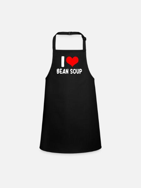 I love bean soup - Children's Apron - black - Front