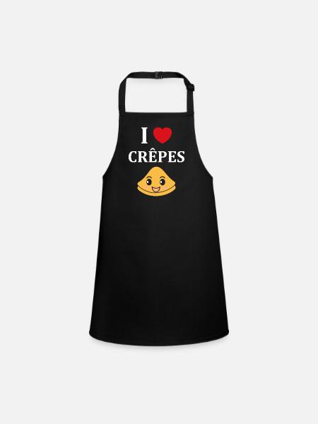 Crêpes Bretagne humour crêpe - Tablier Enfant - noir - Devant