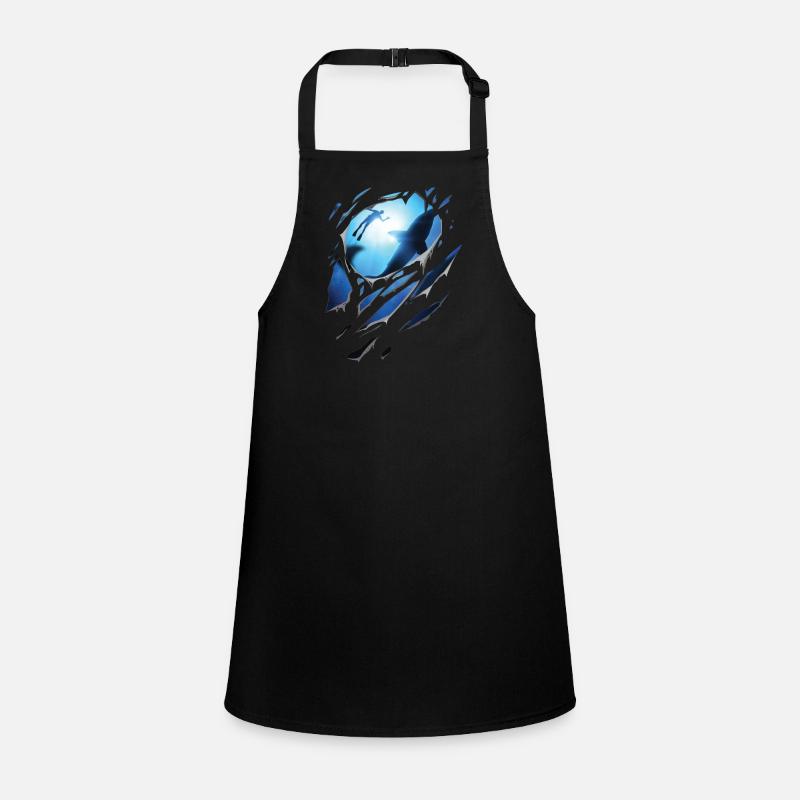 Ripped Diving Shark Gift Cracks Children's Apron