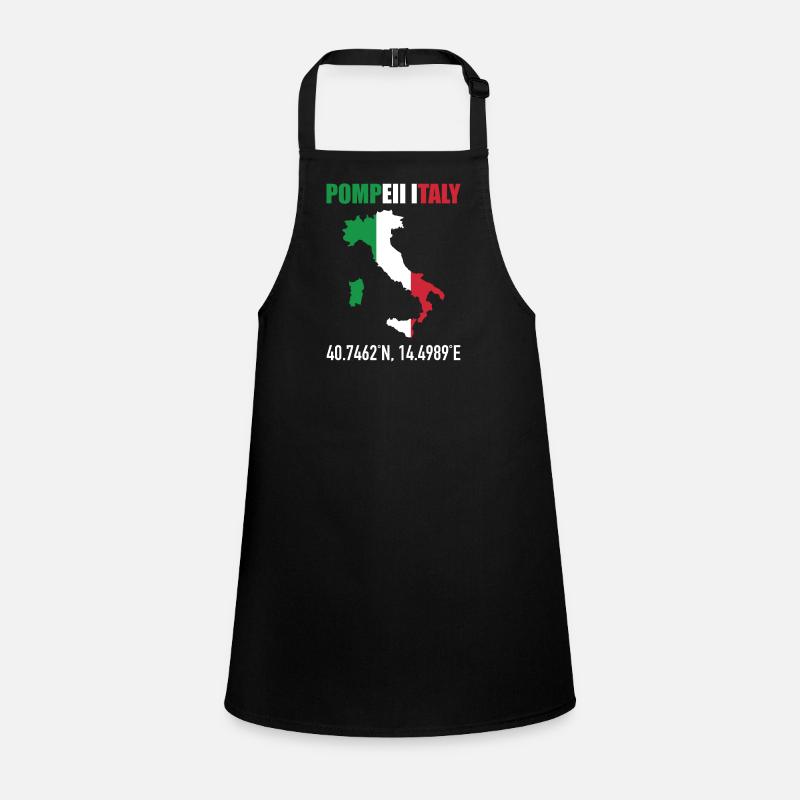 Pompeii Italy Italian Map Flag Geography Children's Apron