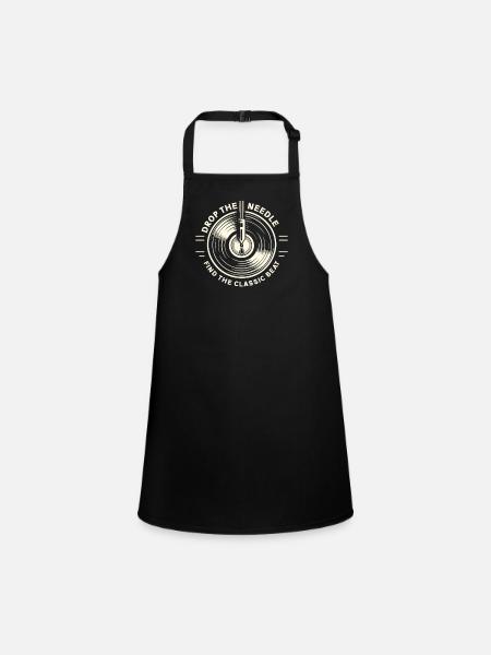 Vinyl Records Lp Collectors Record Lovers - Children's Apron - black - Front
