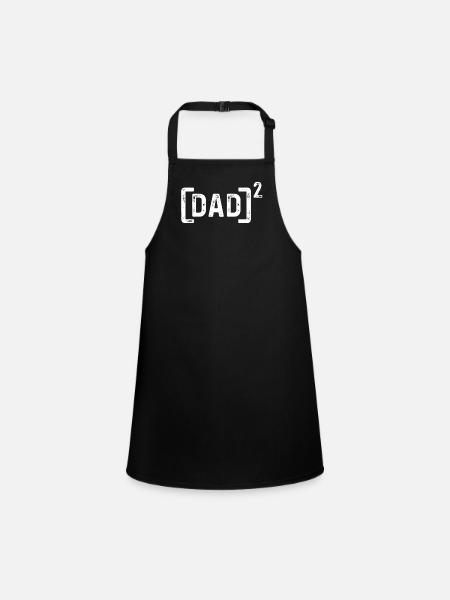 Dad2 Father of Two Kids Father's Day DAD - Children's Apron - black - Front