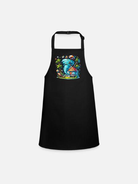 Meteorology children's tornado storm, The storm fan - Children's Apron - black - Front