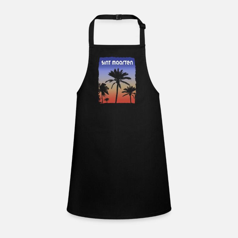 Sint Maarten Sunset Vacation Souvenir Palm Tree Children's Apron
