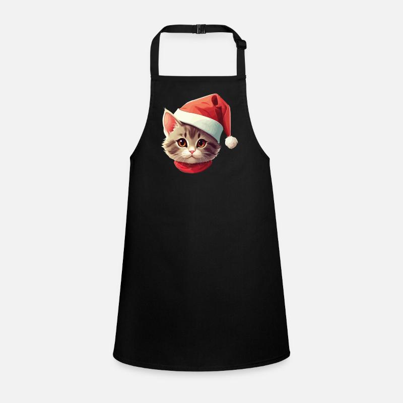 Katzengesicht Weihnachtsmann Nikolaus Katze Xmas Schürze für Kinder