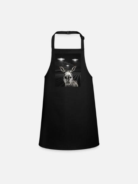 Funny ass selfie in front of UFOs Asses UFO - Children's Apron - black - Front