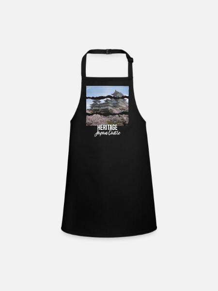 Japan Castle Heritage - Children's Apron - black - Front