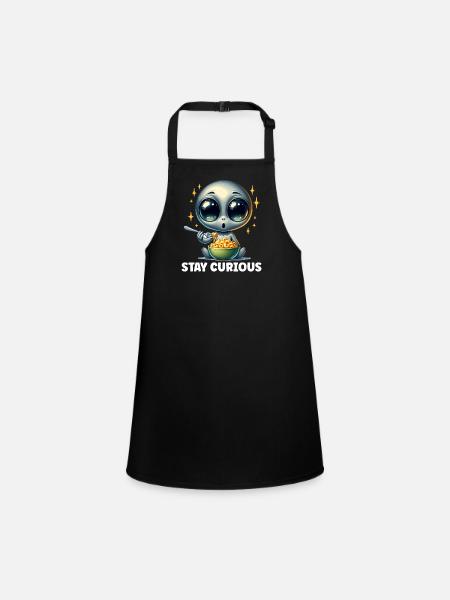 Alien Extraterrestrial Area 51 Ufo Space Geek - Children's Apron - black - Front