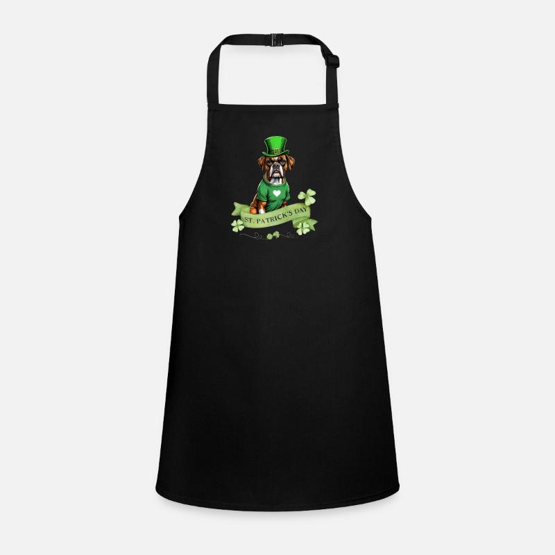 Boxer chien Saint-Patrick je chapeau vert irlandais St Tablier Enfant