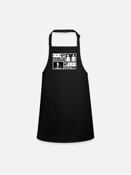 StandUp Paddle Boarder My Problem My Pictogram Dad - Children's Apron - black - Front