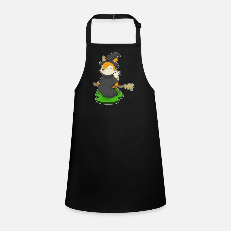 Fox Witch Broom Children's Apron