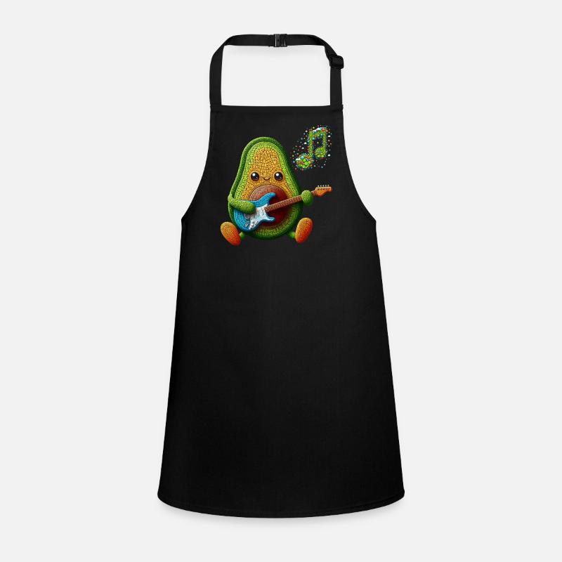 GESCHMACK UND MUSIK, AVOCADO SPIELT E-GITARRE Schürze für Kinder