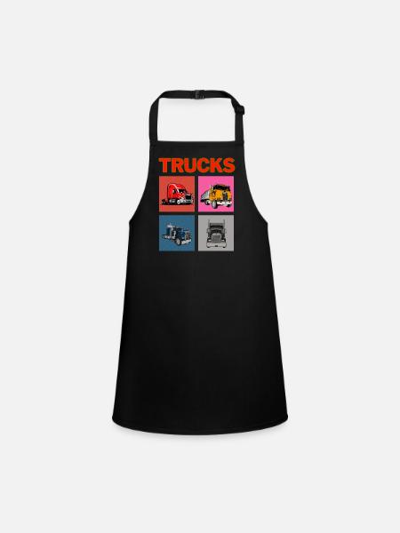 Camions - Tablier Enfant - noir - Devant