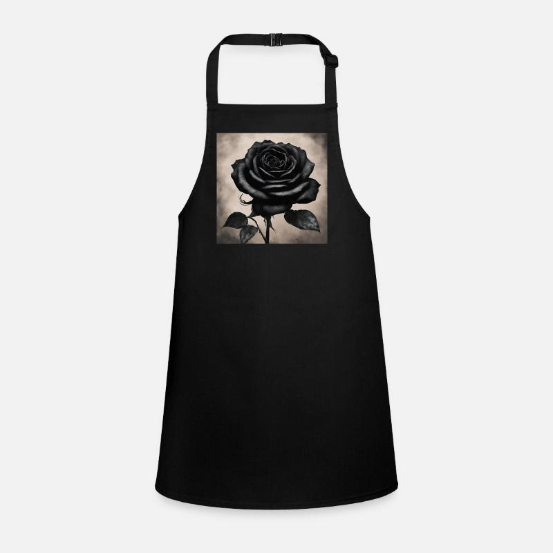 Schwarze Rose Kunstbild Schürze für Kinder