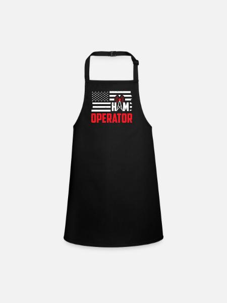 Ham Operator USA Flag Presenter Radio Gift - Children's Apron - black - Front