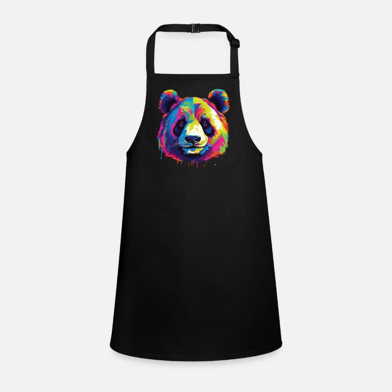 Aquarelle Panda Coloré Animaux Colorés Tablier Enfant