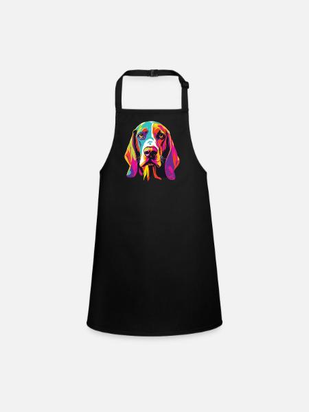 Aquarelle colorée arbre Walker Coonhound - Tablier Enfant - noir - Devant