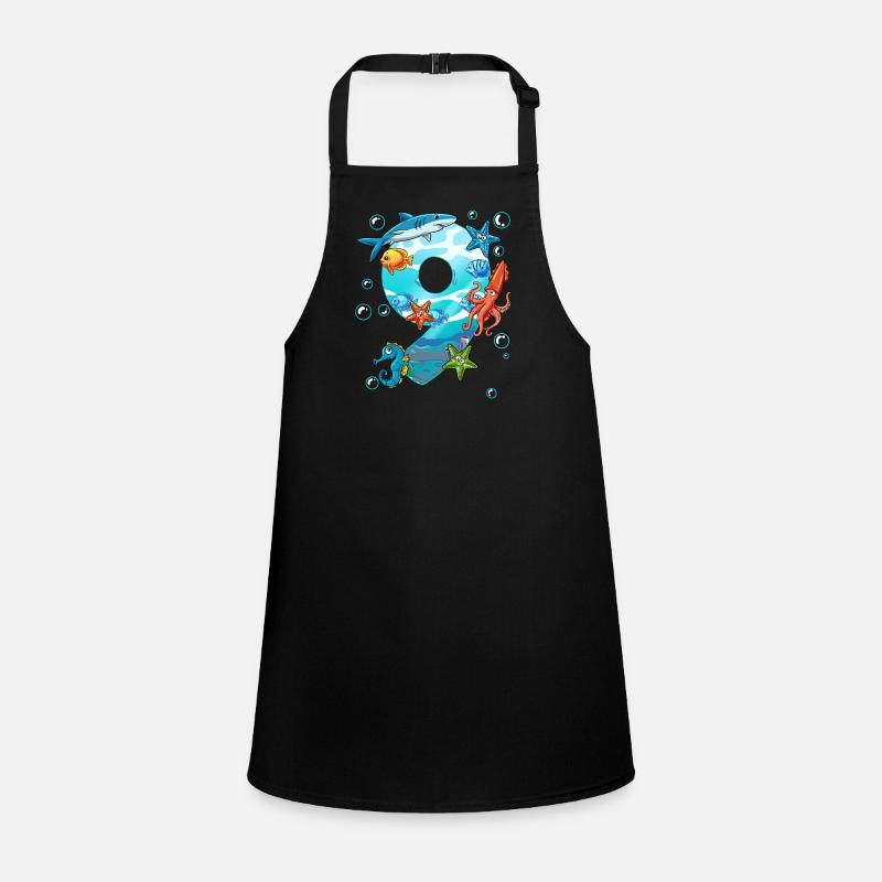 9e anniversaire créatures marines Tablier Enfant