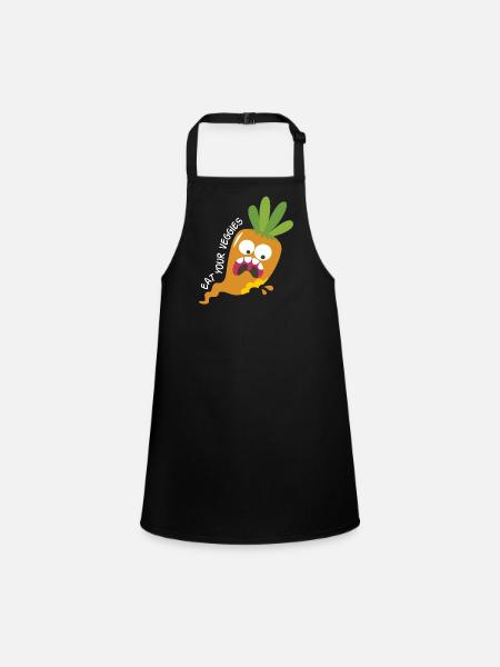 Eat Your Veggies Vegan Vegetarier Veggies Veganer - Schürze für Kinder - Schwarz - Vorne