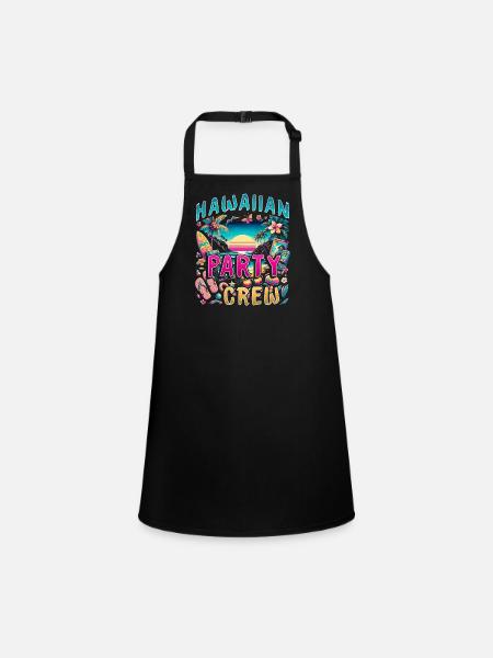 Hawaiian Party Crew - Children's Apron - black - Front