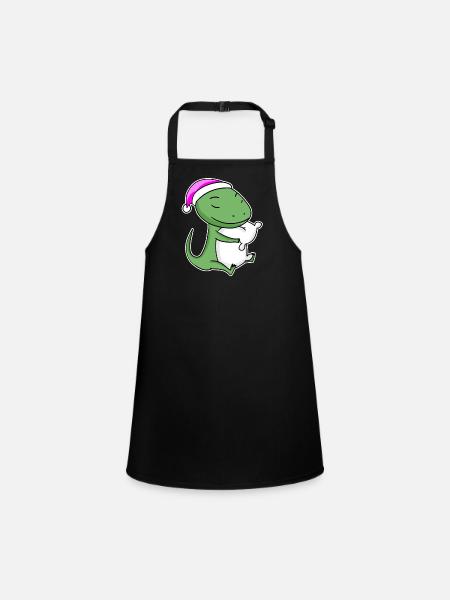 Lizard Tired Sleeping Sleeping Girl - Children's Apron - black - Front