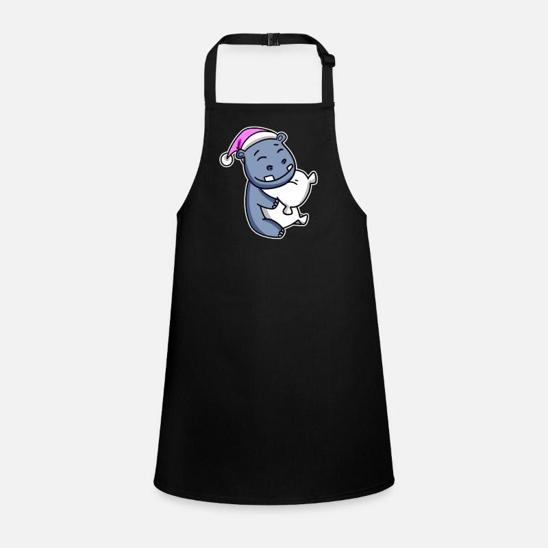 Hippopotamus Tired Sleeping Sleeping Girl Children's Apron