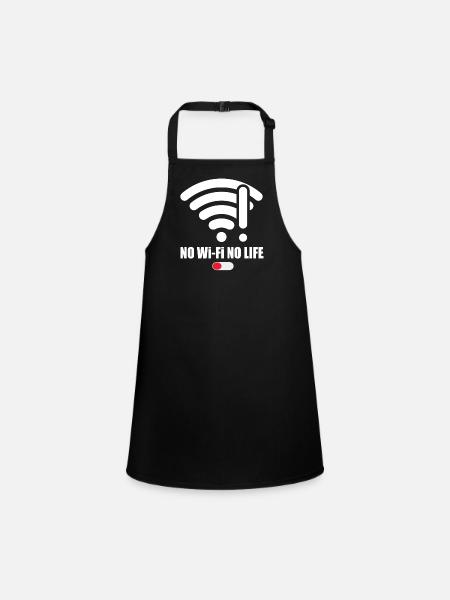 No Wifi-No Life Wifi Wifi Saying Internet Signal - Children's Apron - black - Front
