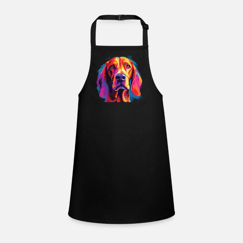 Wasserfarben Farbenfroher Redbone Coonhound Schürze für Kinder