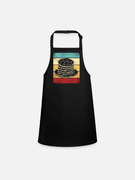 Pancake Lover Kids Retro Vintage - Children's Apron - black - Front