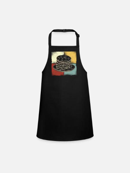 Pancake Lover Kids Retro Vintage - Children's Apron - black - Front