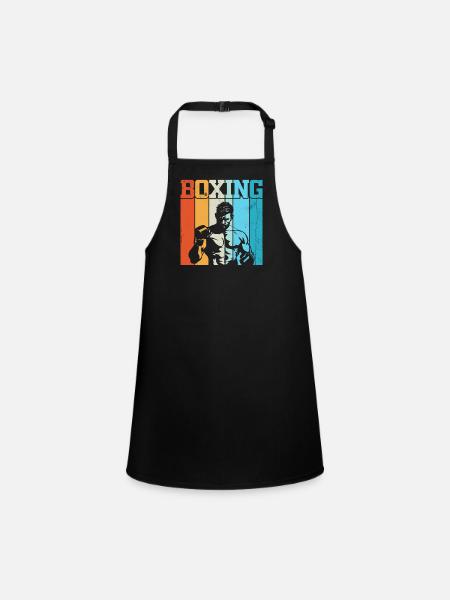 Boxen Retro - Schürze für Kinder - Schwarz - Vorne
