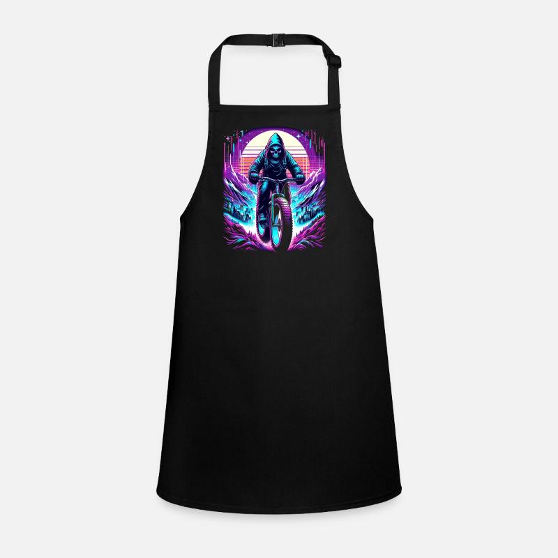 Skeleton Fatbiker Synthwave Retro Bicycle Rider Children's Apron