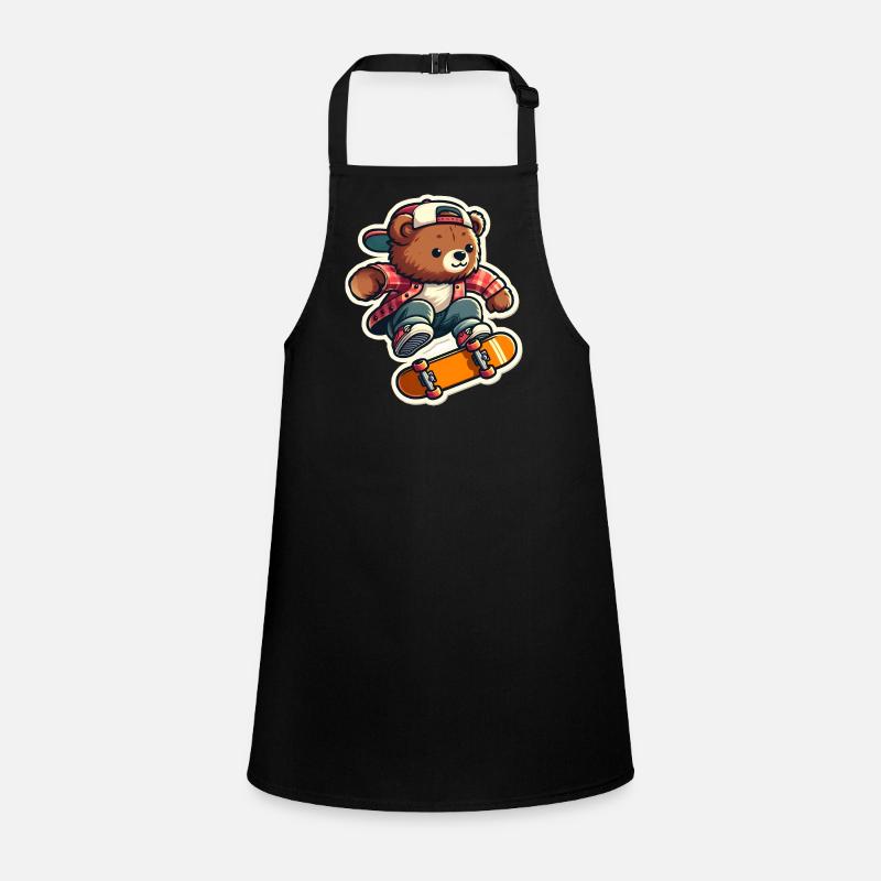 Bear Riding Skateboard Children's Apron