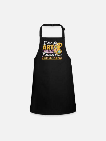 Artist Lover Painter Art Teaching Art Curriculum - Children's Apron - black - Front