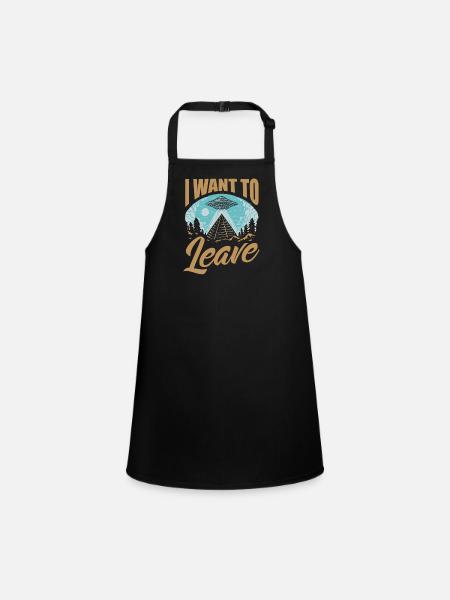 Aliens Pyramids Abandoned Alien - Children's Apron - black - Front