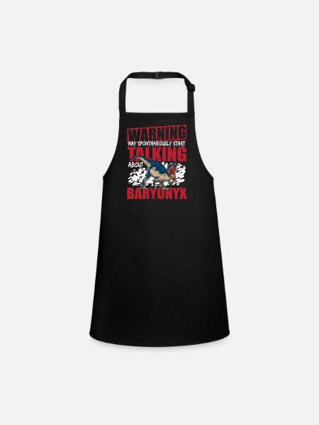Dino Lover Prehistoric Baryonyx - Children's Apron - black - Front