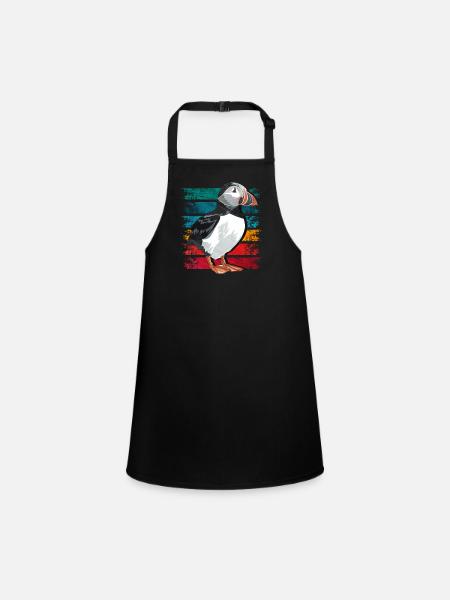 Gift for Atlantic Puffins - Children's Apron - black - Front