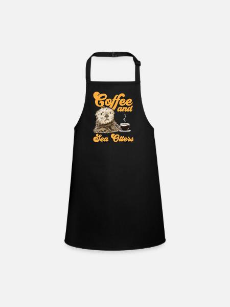 Seeotter - Schürze für Kinder - Schwarz - Vorne
