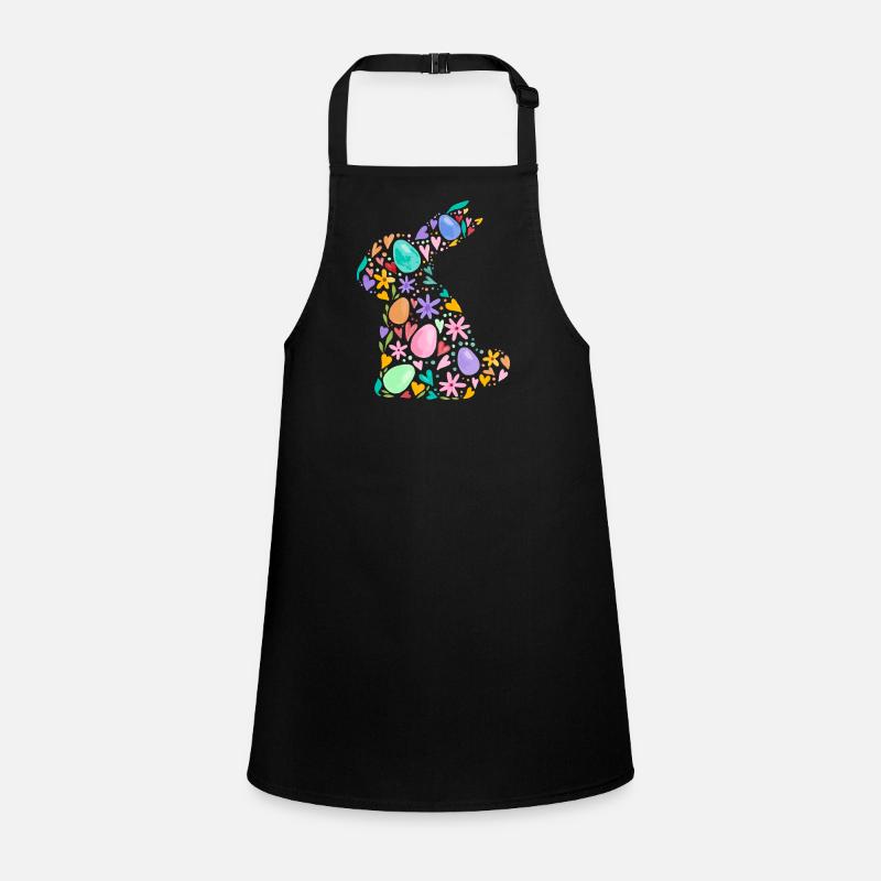 Colorful Easter Bunny Easter Eggs Flowers Easter Graphic Children's Apron