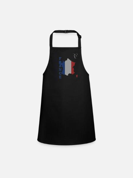 Miniature Drapeau Français Style et Patriotisme - Tablier Enfant - noir - Devant