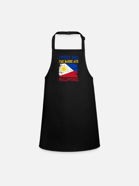 I can't I go to the Philippines - Children's Apron - black - Front