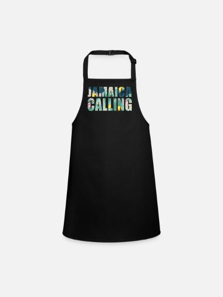 Jamaica Souvenir Vacation Jamaica Calling - Children's Apron - black - Front