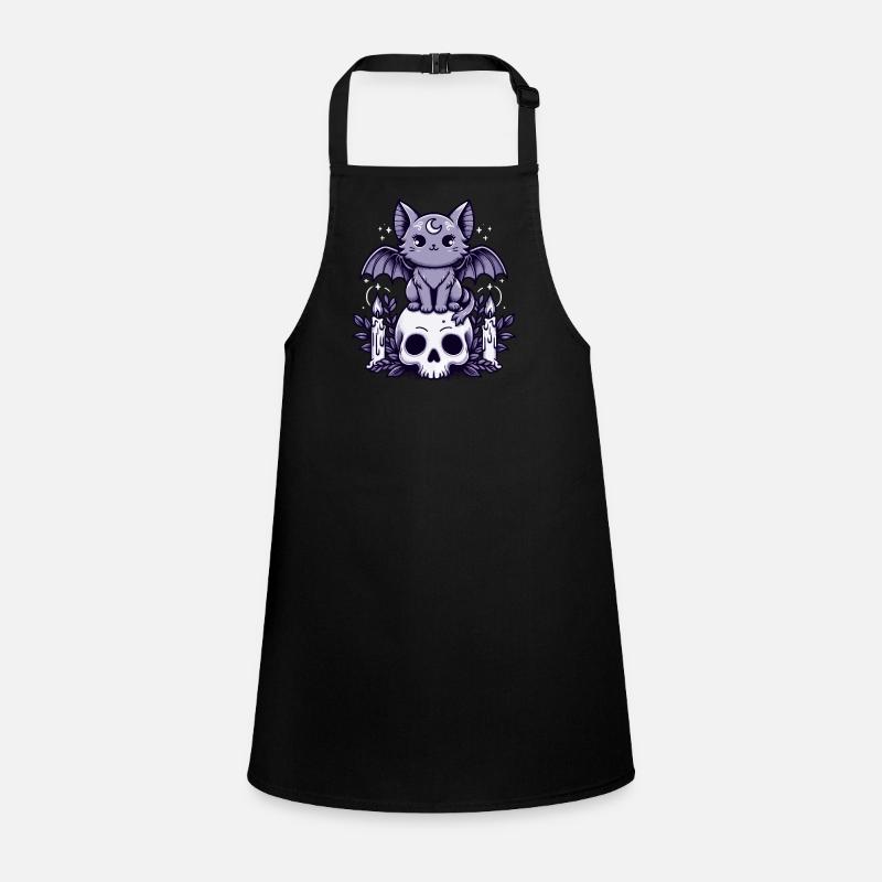 Kawaii Pastel Goth Cute Creepy Katze Fledermaus Schürze für Kinder